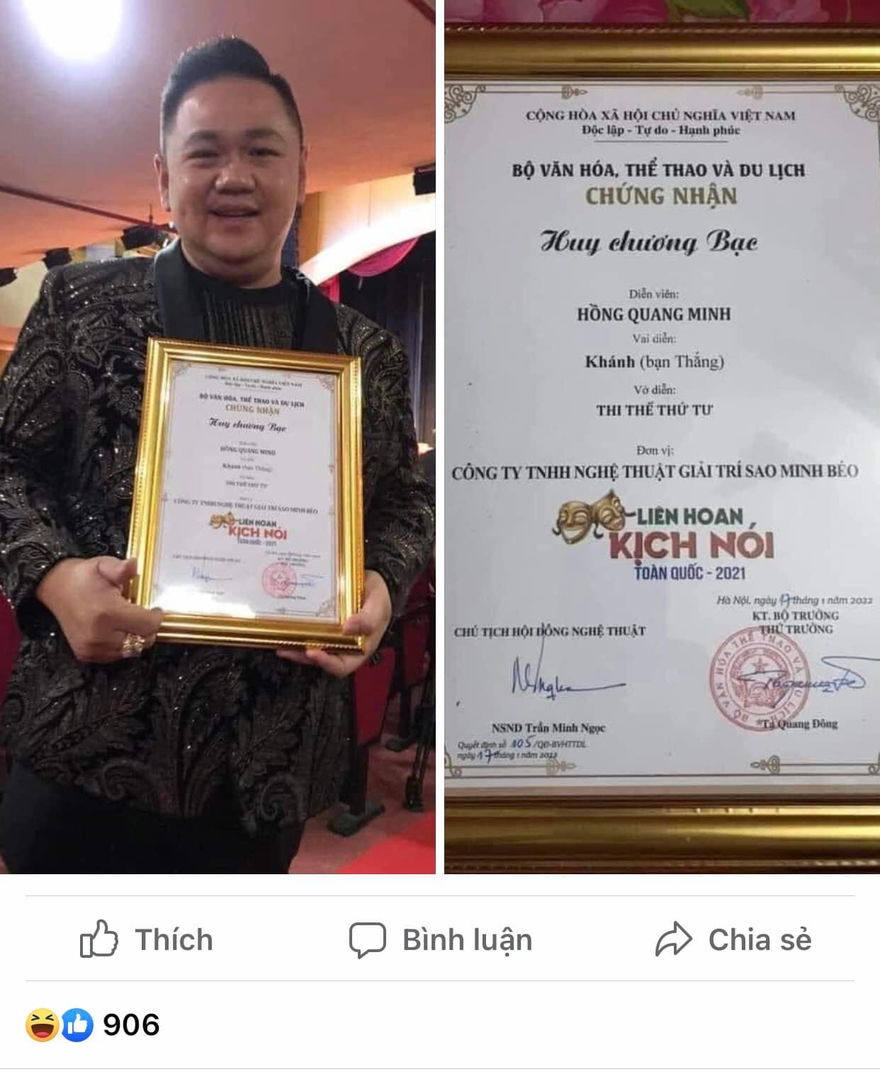 minh béo nhận giải bạc