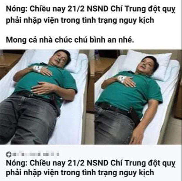 Xôn xao hình ảnh NS Chí Trung nhập viện tình trạng nguy kịch, chính chủ bức xúc lên tiếng! - Ảnh 1.