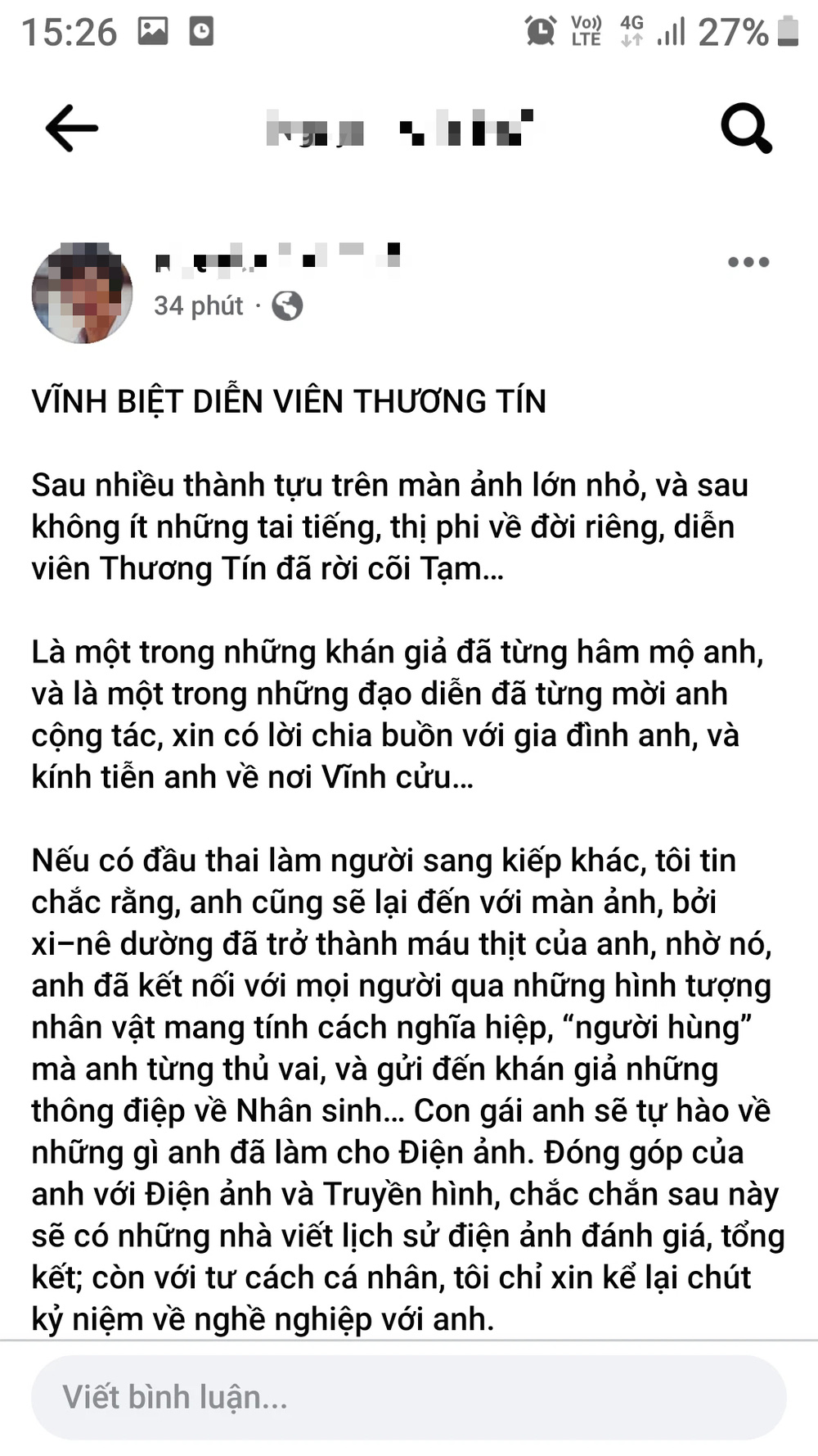 Rộ thông tin Thương Tín qua đời, con trai: Tôi không liên lạc được với ba - Ảnh 1.