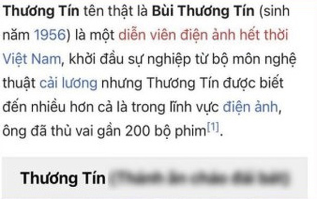 Quay xe với những người giúp đỡ mình, Thương Tín bị sửa thông tin trên Wikipedia bằng lời lẽ thô tục - Ảnh 2.