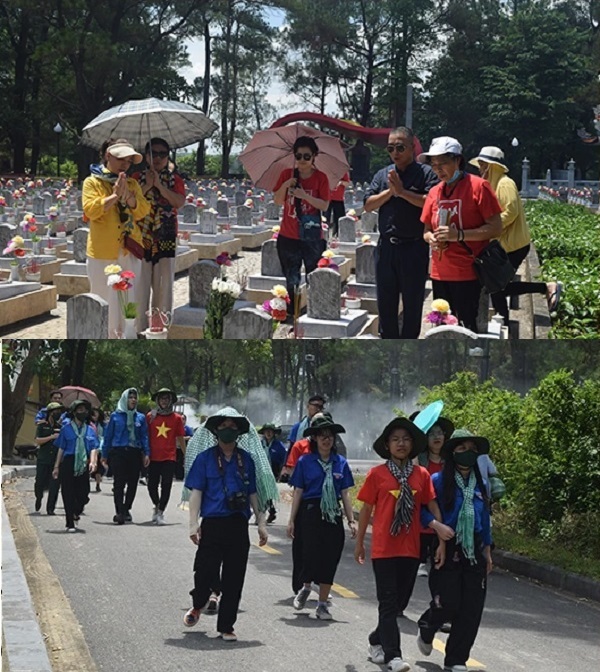  Nhiều thân nhân liệt sĩ có mặt ở Nghĩa trang liệt sĩ Quốc gia Đường 9 để viếng người thân. (Ảnh: Dân trí)